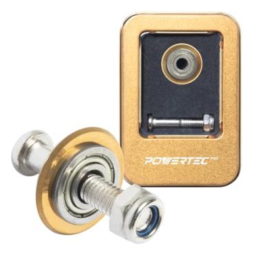 Imagem de POWERTEC PRO Roda de pontuação de carboneto de tungstênio com revestimento de titânio dourado - Roda de corte de azulejos de 22 mm com parafuso para cortadores manuais, porcelana, cerâmica e azulejo