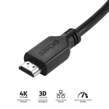 Imagem de Cabo HDMI 2.0 4K PCYes 30AWG Cobre Puro 1m