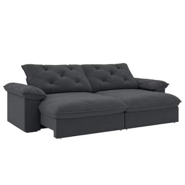 Imagem de Sofá Retrátil e Reclinável 4 Lugares 2,60m Slim Amsterdã Cinza - Luizz