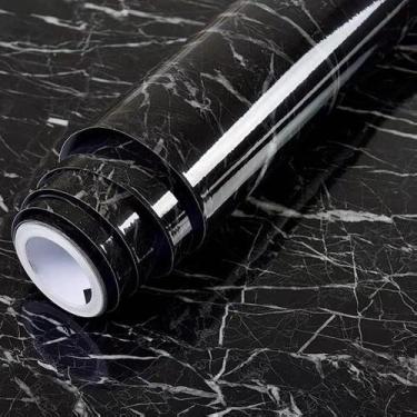 Imagem de Papel de contato Yancorp Black Marble Peel and Stick Wallpaper