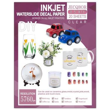 Imagem de Papel adesivo Waterslide Jecqbor INKJET Clear 20 folhas A4