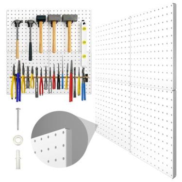 Imagem de Peg Board Hogurity Metal Pegboard Panels brancos, pacote com 4