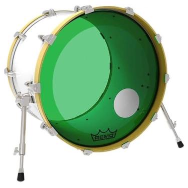 Imagem de Pele Remo Powerstroke Colortone Green 18 Resposta Verde com Furo e Anel Muffle Abafador 11068