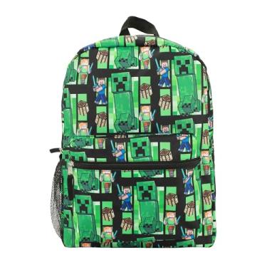 Imagem de Mochila Minecraft Creeper All-Over Print 45.7 cm, Minecraft Green-1, OSFA