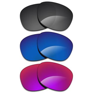 Imagem de Alphax 3 pares de lentes polarizadas de substituição para óculos de sol Ray Ban RB3025JM 58 mm - preto + água profunda + sol da meia-noite