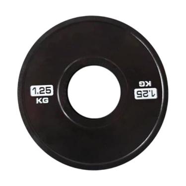 Imagem de Aymzbd Placa de peso Fitness Change Placa de barra de borracha de aço para levantamento de peso de treino para entusiastas de construção de força, 1.25 Kg Preto