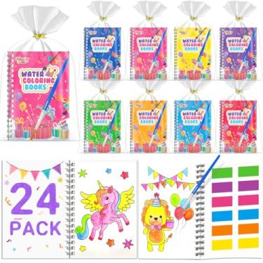 Imagem de Livros de colorir lembrancinhas de festa para crianças – pacote com 24 mini livros de colorir aquáticos conjuntos de pintura para crianças sacolas de brindes, presentes de sala de aula para estudantes