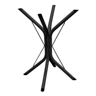 Imagem de Pé Base Metal Ana 75cm Cozinha Granito Mármore Mesa Jantar Madeira Pedra (PRETO)