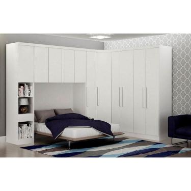 Imagem de Guarda-Roupa Modulado Casal Safira 005 Em MDF Clic Móveis Branco