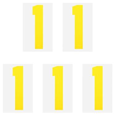 Imagem de Iron on Número 1 Transferência de Calor 20 cm Amarelo Número Único para Uniforme de Equipe, Camiseta Esportiva, Futebol, Basquete, Beisebol, Pacote com 5