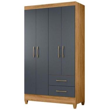 Imagem de Guarda Roupa Solteiro Chile 4p 103 Cm Freijo Cinza Moval - MOVAL MOVÉI