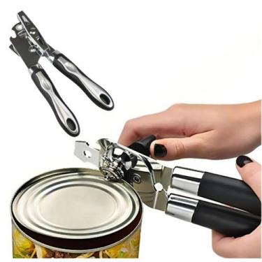 Imagem de Abridor Lata Garrafa Manivela Profissional Inox Sem Rebarba Tipo Model