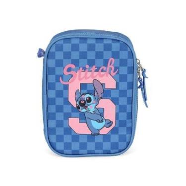 Imagem de Estojo Box 100 Pens Luxcel Stitch Quadriculado Azul-Feminino