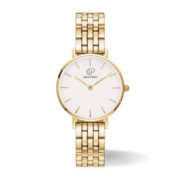 Imagem de Relógio Feminino Dourado Elegante Analógico Prata New Port