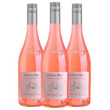 Imagem de Kit 3 Garrafas Vinho Rosé Cono Sur Bicicleta Pinot Noir Rosé 750ml