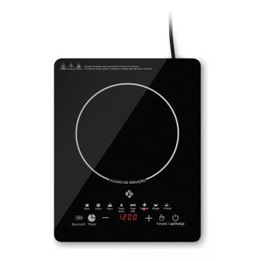 Imagem de Cooktop Indução Preto 1 Boca 1800W Slim Touch - Vidoji -127V
