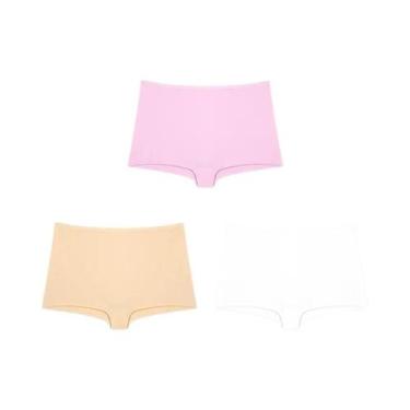 Imagem de Boxer Feminino Sem Costura - Kit 3 Peças em Algodão - Conforto e Macie