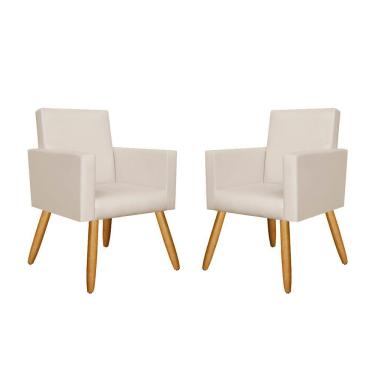 Imagem de Kit 02 Poltronas Courino Bege
