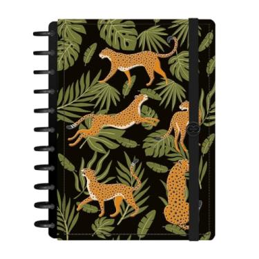 Imagem de Caderno Iscool Disc Inteligente 140 Folhas Tropical Onças Preto G+