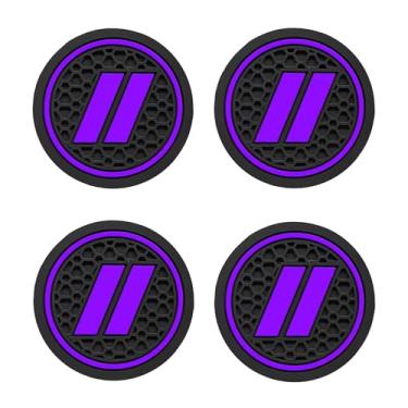 Imagem de YOSRTER Porta-copos com 4 peças para Dodge Charger Durango SRT Challenger Journey Dart antiderrapante para copos de 6 cm para acessórios Dodge (acabamento roxo)