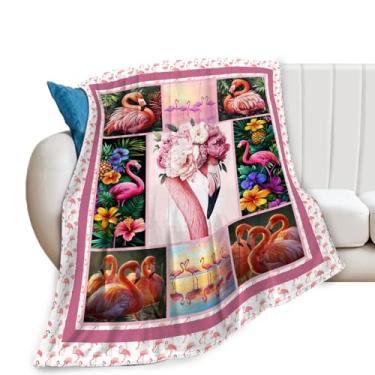 Imagem de Cobertor de flamingo, cobertor de flamingos, presente de flamingos, cobertores rosa, flanela de flanela para mulheres, homens, meninos, meninas, adultos, roupa de cama macia para sofá-cama, escritório