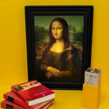 Imagem de Luminária Quadro 3D Mona Lisa (50x70cm) – Arte Iluminada LED USB | Decoração de Parede Moderna e Clássica