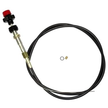 Imagem de Cabo de bloqueio ajustável de aço inoxidável de 1,8 m, com botão preto e botão vermelho, mecanismo de bloqueio de controle vernier Vcgtx06