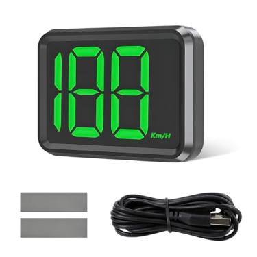 Imagem de Ongfuwu Velocímetro GPS veicular HUD, velocímetro digital para carros com velocidade KM/H, velocímetros de exibição de alerta com fonte grande LED e cabo USB, Plug and Play, acessórios universais para