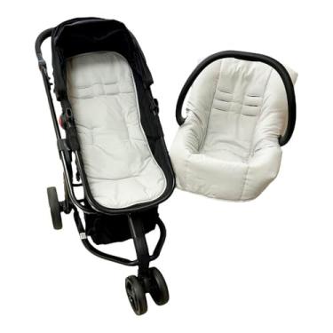 Imagem de Conjunto Capa para Carrinho e Bebê Conforto Percal Cinza