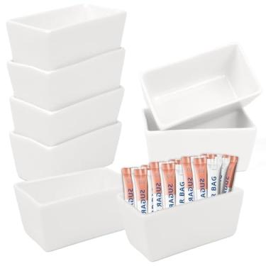 Imagem de Wuqoioo Porta-pacotes de açúcar de cerâmica, pacote com 8, organizador de pacotes de açúcar de 142 g, tigela de saquinho de açúcar de porcelana para cozinha, café, restaurante, 10,7 cm C x 6 cm L x 5