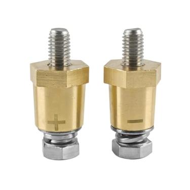 Imagem de Sandfren Postes de carregamento de terminal de bateria de latão para carro M8, adaptador de poste de bateria negativo positivo para veículos com parafusos M8 sólidos, acessórios automotivos, universal