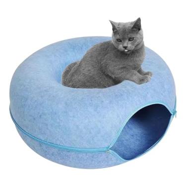 Imagem de Cama de de donut para gatos – Breatahble cama removível de feltro para gatos | Brinquedo aconchegante com zíper para casa pet shop