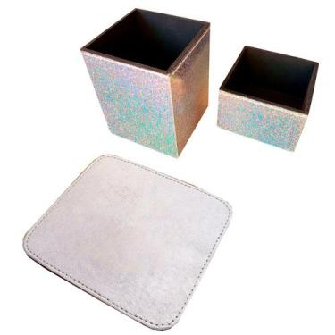 Imagem de Office - kit - kit porta caneta & clips + mouse pad - Apparatos, Prata
