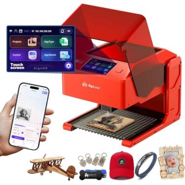 Imagem de AlgoLaser Máquina de gravação a laser 3W: Portátil e inteligente com tela sensível ao toque de 3,5 polegadas, desenho à mão/sem fio/cartão SD/gravação offline, sistema autodesenvolvido AlgoOS 2.0 para
