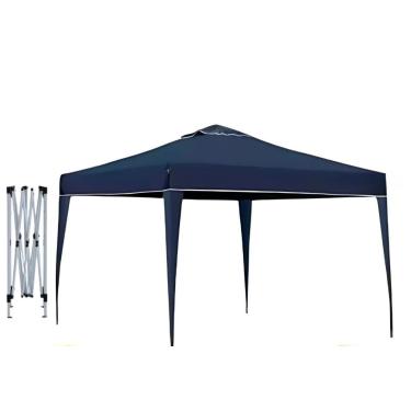 Imagem de Gazebo Tenda Sanfonada Articulada Luvinco 3x3m Azul Impermeável Resistente Proteção Ar Livre Camping
