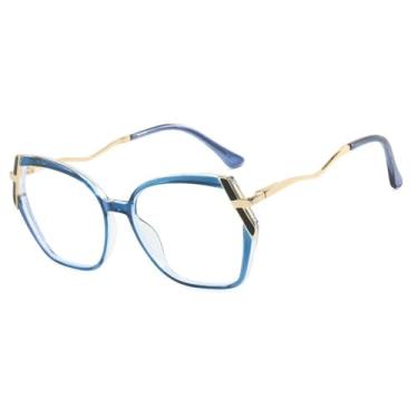 Imagem de Óculos de grau femininos com armação grande e transparente (3)