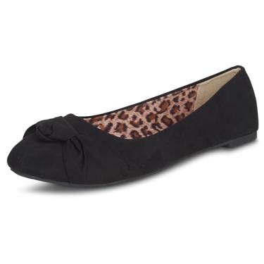Imagem de Epic Step Sapatilhas de balé para mulheres, sapatos rasos confortáveis para mulheres, elegantes casuais, bico redondo, Preto, 39