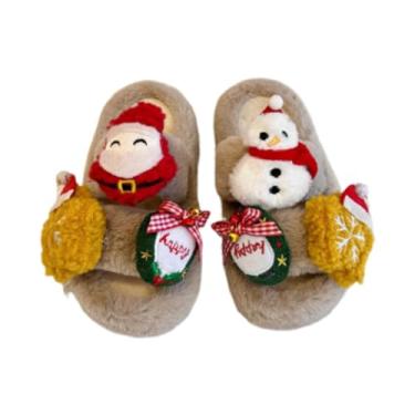Imagem de simhoa Pantufas felpudas para meninas, pantufas de uso interno para crianças no inverno, Tamanho 26 27