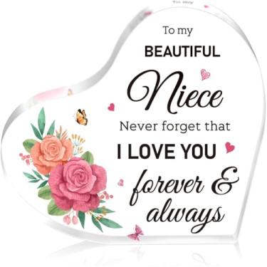 Imagem de Presentes de sobrinha de Natal da tia - Presentes de lembrança de acrílico de 10 cm para minha sobrinha Melhor presente da tia presente de formatura de aniversário para sobrinhas da tia