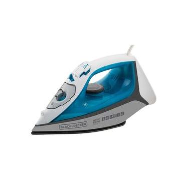 Imagem de Ferro de Passar a Vapor Black Decker FX3060 com Base Antiaderente - Azul e Branco