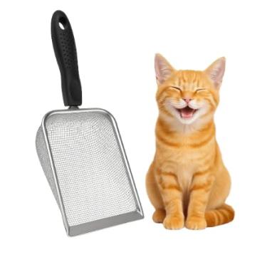 Imagem de Pá Higiênica para Gatos Aço Inox Inquebrável | Peneira Profissional Resistente | Escolha Malha Fina (2.0mm) ou Granulada (2.8mm) - Namave Store (2.0mm)