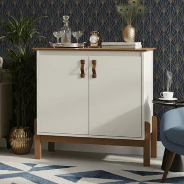 Imagem de Buffet Balcão Armário 81cm Cantinho do Café Compacto Moderno Pérola 2 Portas