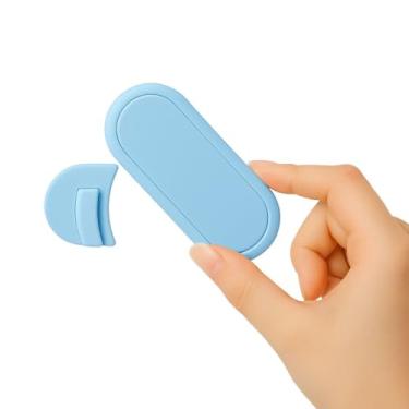 Imagem de Trava de Segurança para Portas e Gavetas Kit com 2 Peças (Azul)