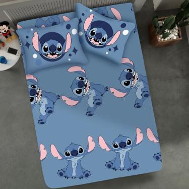 Imagem de Jogo De Cama Casal 3 Pçs Stitch Disney 70% Algodão 30% Poliéster Big Stitch Jeans