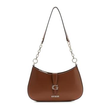 Imagem de GUESS Bolsa de ombro Carrie Top Zip, conhaque