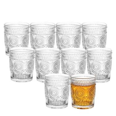 Imagem de Jogo 10 Copo De Whisky Vidro Baixo Para Drink Whiskey Uisque Transparente Zara 275ml Em Casa Tem