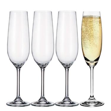 Imagem de Jogo 4 Taça Para Champanhe 270ml Em Cristal Transparente Wolff