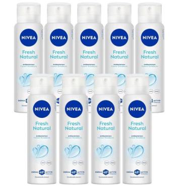 Imagem de Kit Desodorante Aerosol Nivea Fresh Natural 150ml - 9 unidades