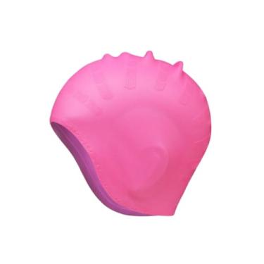 Imagem de Touca Natação Silicone Profissional Unissex Protetor Ouvido Orelha Cabelo touca de natação para Piscina e Mar(rosa A)