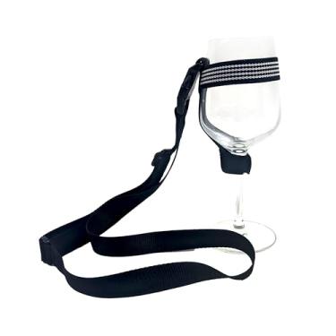 Imagem de SUITUA Suporte de colar para copos de degustação de vinho Iso, alça elástica koozie e removível, tulipa champanhe, Large, Poliéster, não